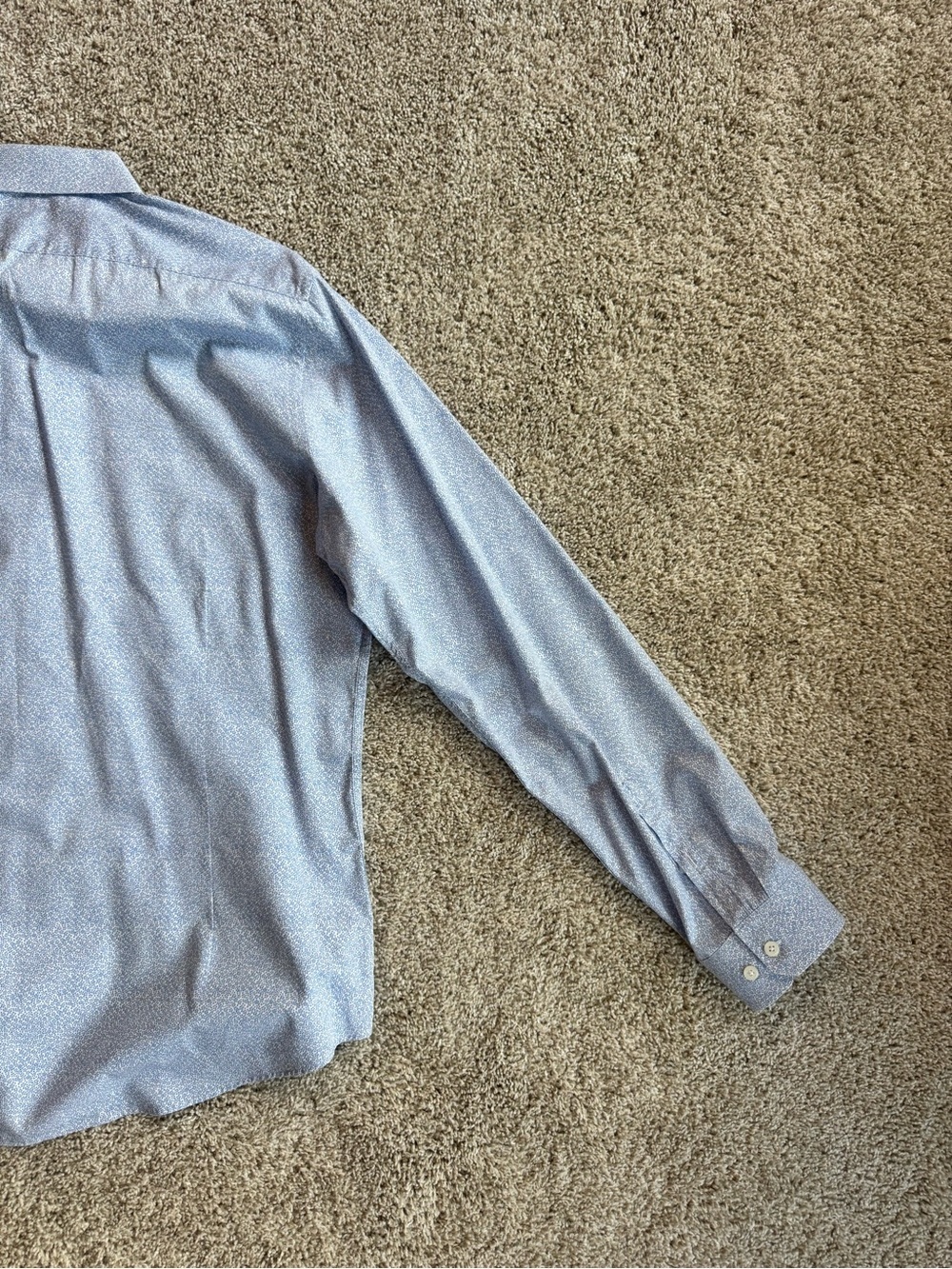 Express Extra Slim Fit Men's XL Blue Micro Print Button Down Dress Shirt 17-17.5 - Picture 9 of 9